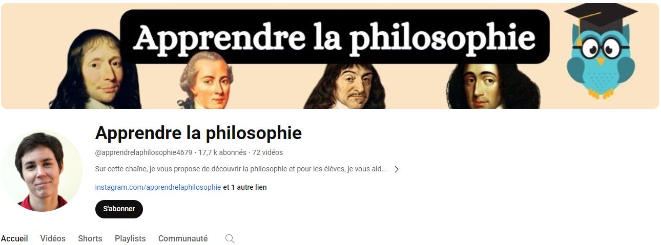 Chaine YouTube pour apprendre la philosophie