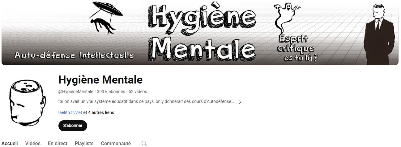 Chaine YouTube orientée philosophie Hygiène mentale 