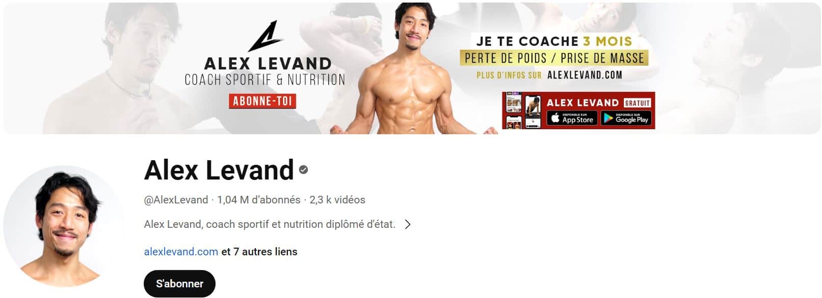 Chaine YouTube pour le sport de Alex Levand