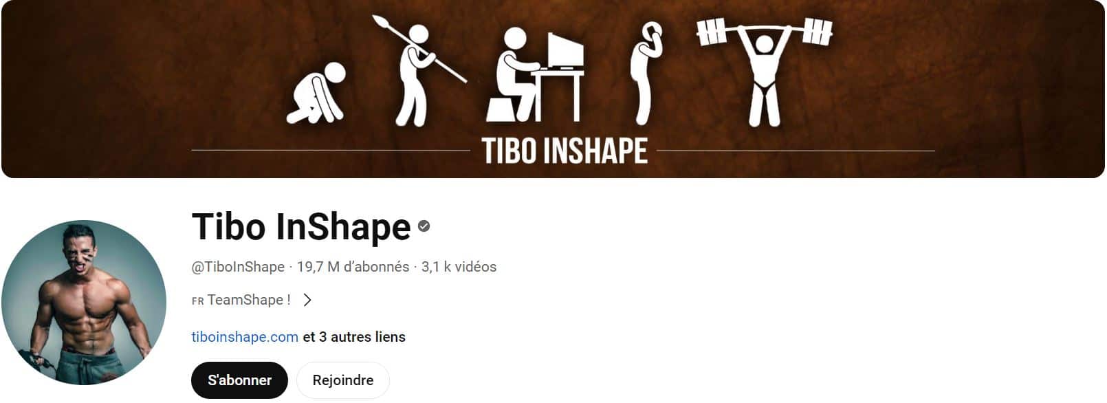 Chaine YouTube de sport de Tibo Inshape