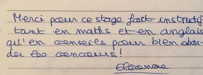 Avis sur les cours de maths et d'anglais de Groupe Réussite