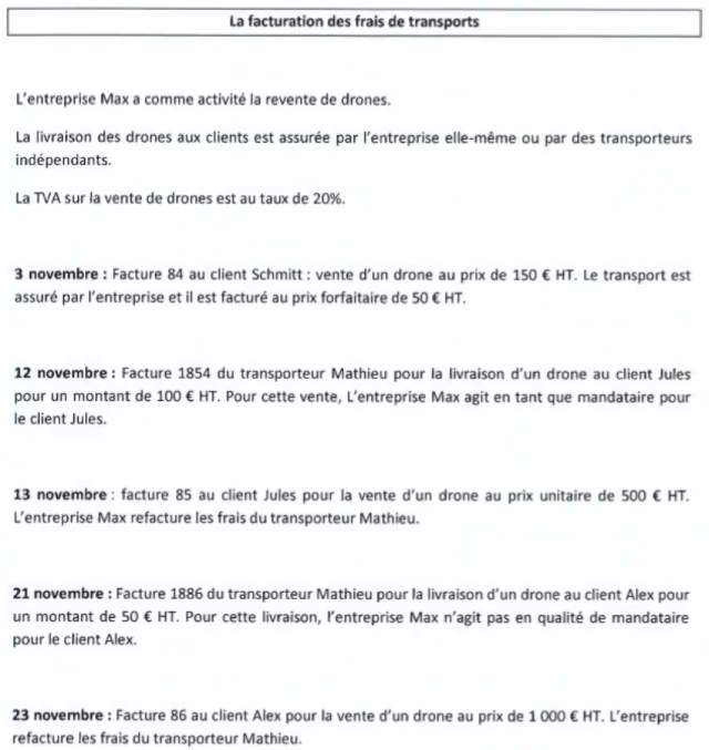 traitement des ventes exercices